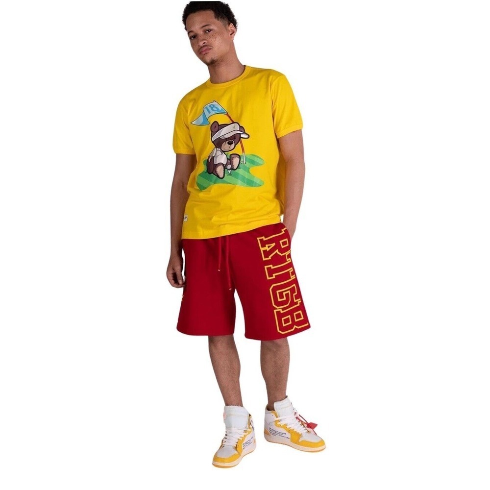 RTGB Red Tag Brand 1987 Shorts Red/Yellow w Back Pocket Men Size Large $73 MSRP